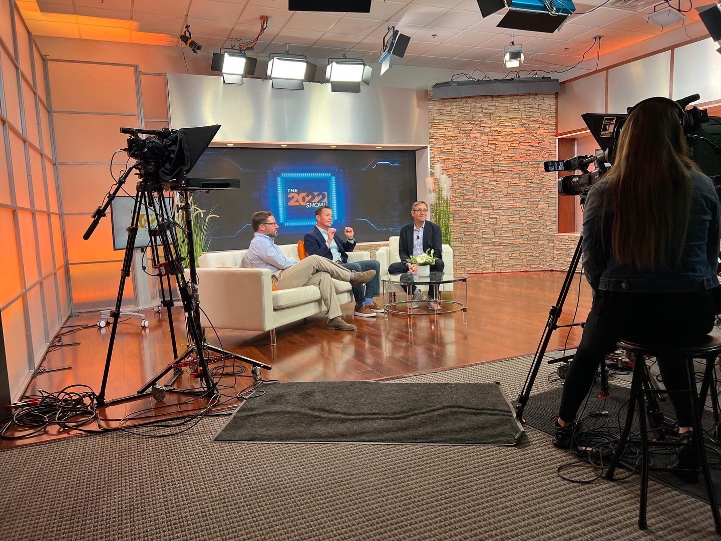 Multi-camera studio production for a live corporate webcast